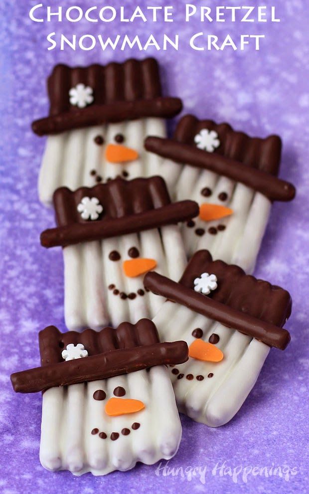 Chocolate Pretzel Snowman
