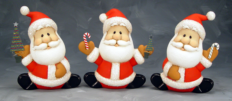 Clay Santa Christmas Ornaments