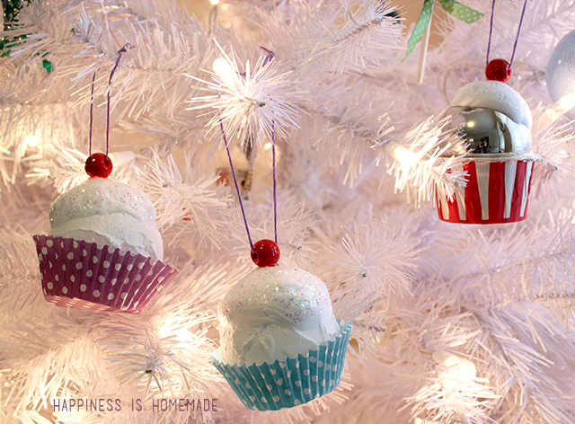 DIY Cupcake Ornaments For Christmas