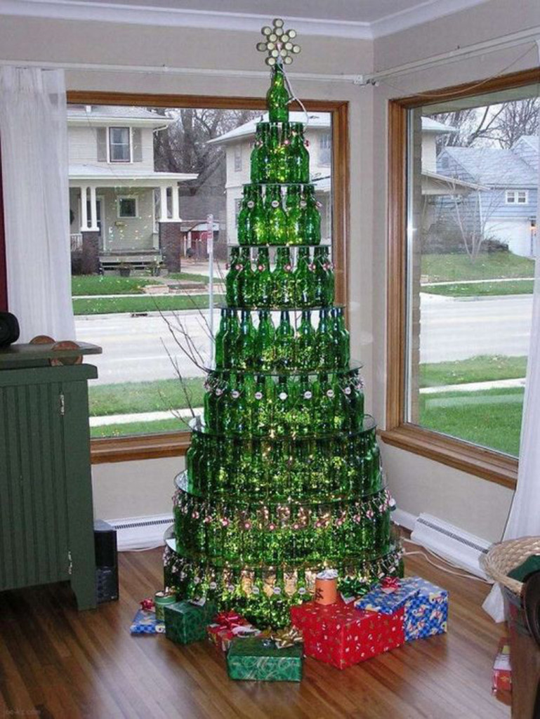 Modern Christmas Living Room With Bottles