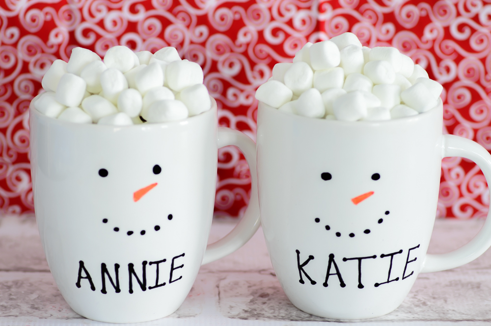 Personalized Snowman Milk Mugs