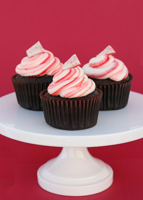 Chocolate Peppermint Christmas Cupcakes