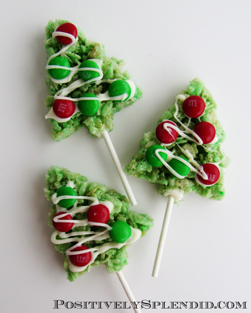 Christmas Tree Rice Krispie Treat Pops