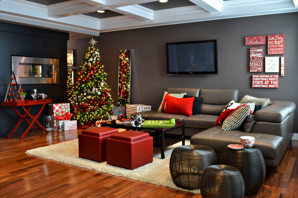 modern living room decoration for christmas