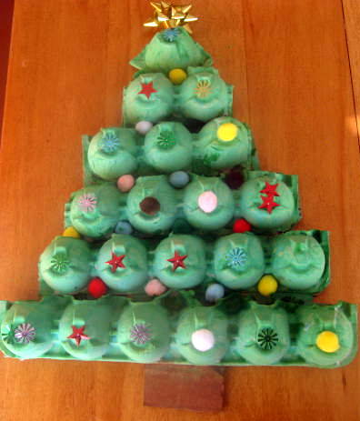 Egg carton christmas Tree