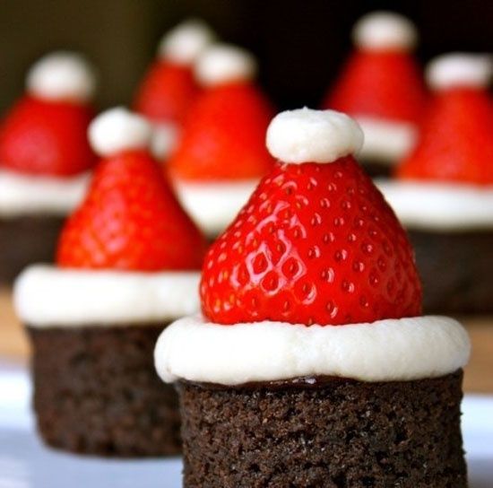 Santa Hat Brownies